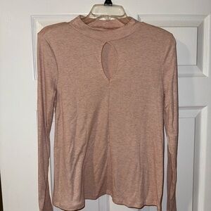 SO Elegant Pink Long Sleeve Top with Chest Cut Out - Size M 💞